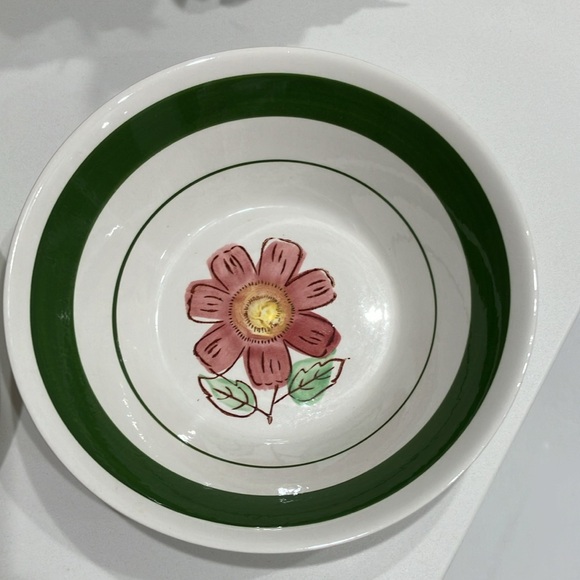 David Craft 2 Hand Painted Ironstone Cereal Bowls Made in Korea - Picture 2 of 5